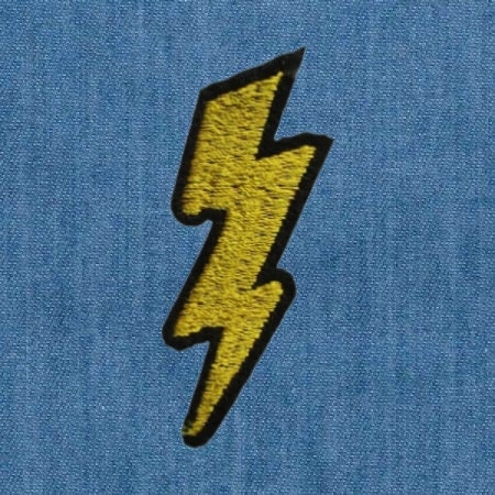 IRON ON Lightning Bolt Patch-chenille Patch-iron on Patch-preppy