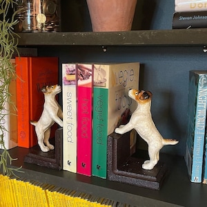 Cast Iron Antiqued Pair of Terrier Bookends
