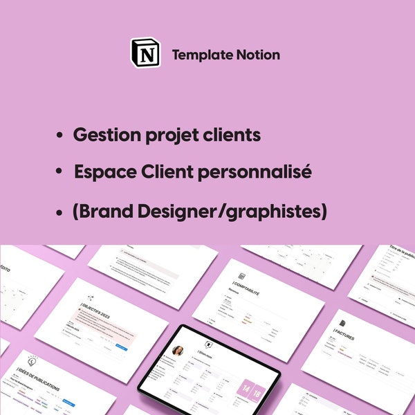 TEMPLATE NOTION FRANÇAIS - Gestion projet client & espace client personnalisé