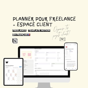 TEMPLATE NOTION FRENCH - Organization for Freelance + Client Area