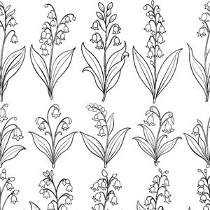 Fleurs de Lys dessin au trait encre - Floral clipart png svg - 15 fleurs de muguet - carte d'invitation mariage fleurs 1er mai - PNG numérique