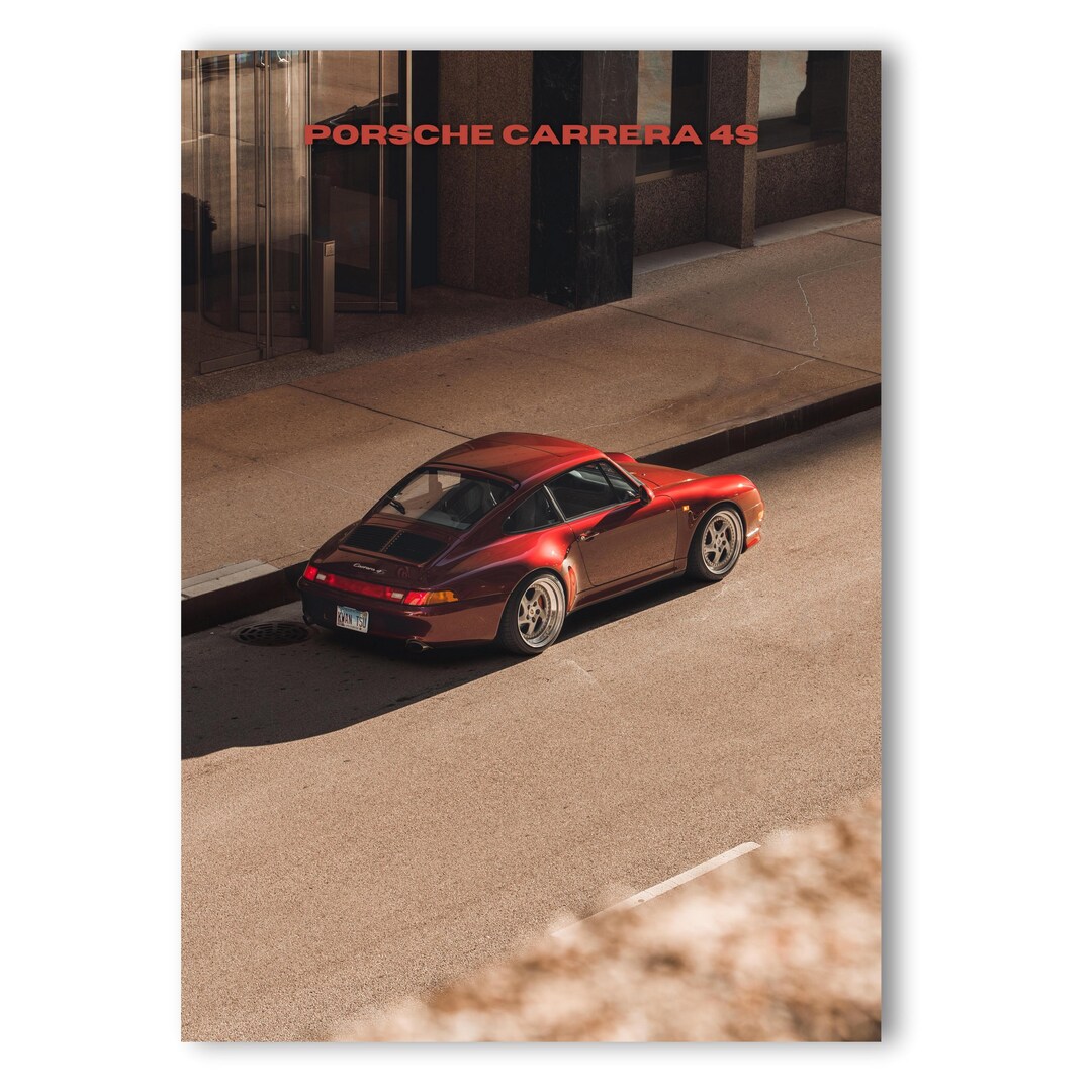 Porsche 911 Carrera 4S Poster, Classic, Sports Car, Porsche Wall Art ...