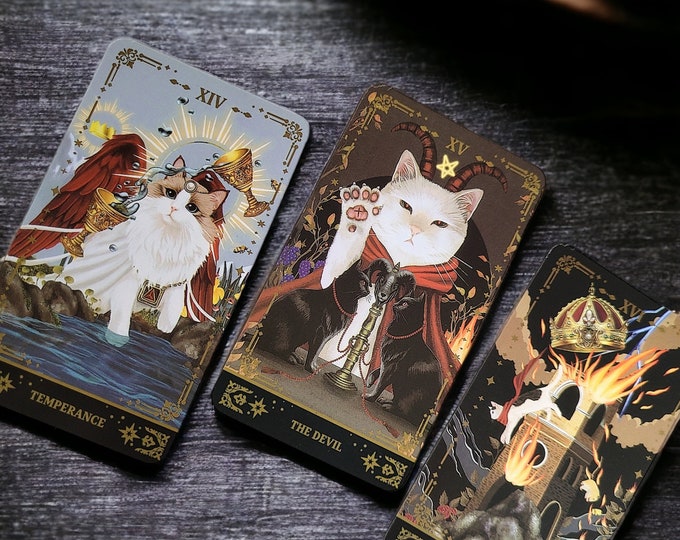 Tarot Cards, Tarot Deck, Cat Tarot, Cute Tarot, Pet Tarot, Animal Tarot