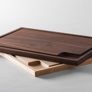 Slope Carving Board by Fire Road – Solid Maple or Walnut Cutting Board with Angled Juice Groove | Personalized Modern Chopping Block