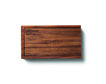 Personalized Edge Domino Set with Customized Box – Modern Metal Dominoes with Handcrafted Maple or Walnut Box | Unique Gift for Design Lover