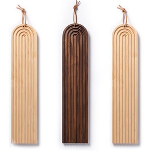Grain Baguette Bread Board by Fire Road - Beautiful Crumb Catching grooved cutting board made from Solid Walnut and Maple Wood