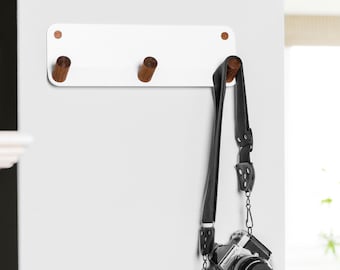 Modern Wood & Steel Wall Hook: Flush Mount Coat Rack