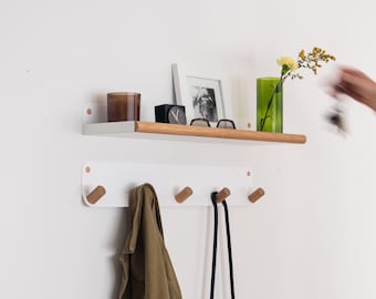 Modern Floating Shelf: Steel and White Oak Wall Decor