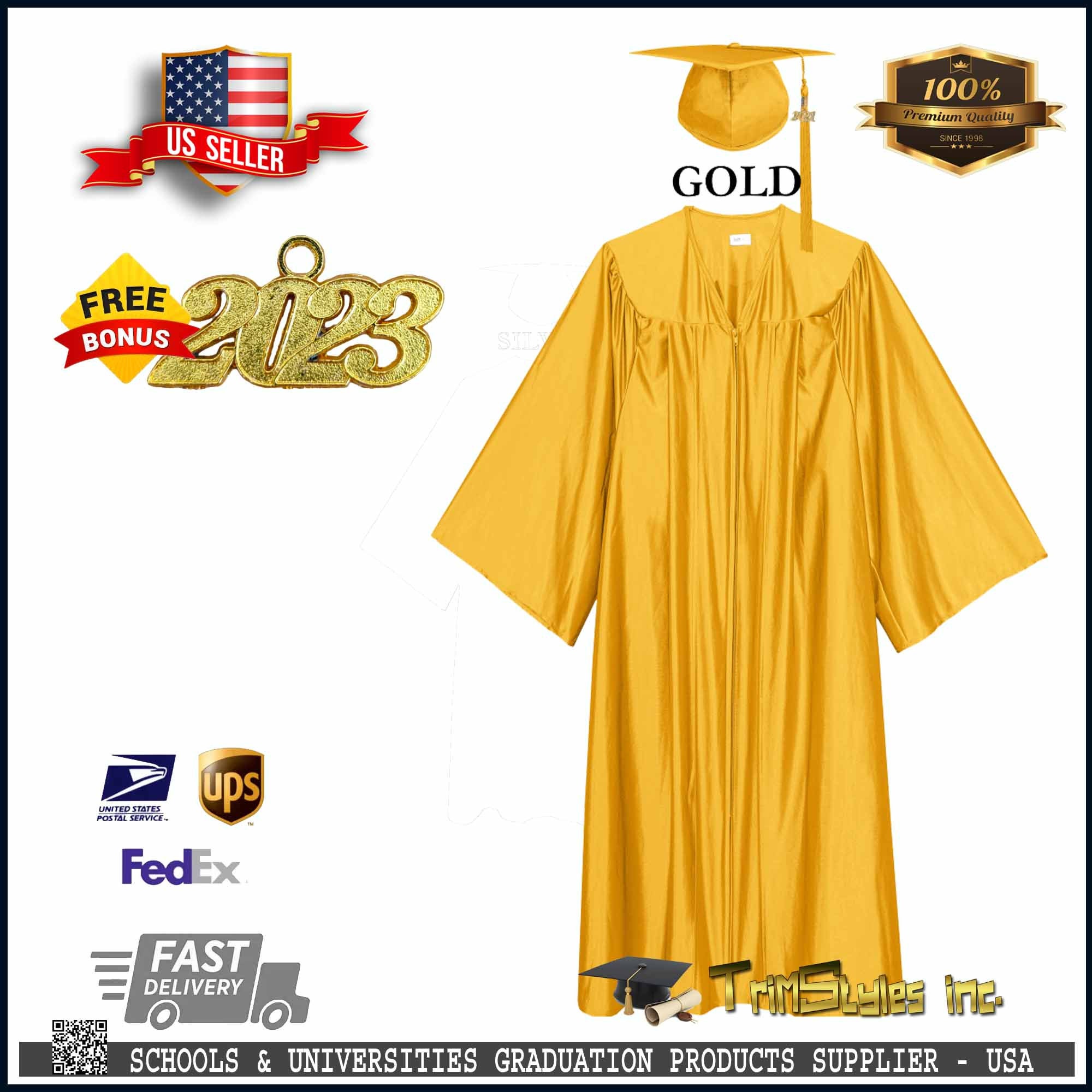 Graduation Gown Adult, 2023 Unisex Graduation And Gown, Matte Graduation Gown Set, Graduation Gown With Hat Tassel Pendant For Men Women, 54 - View #7