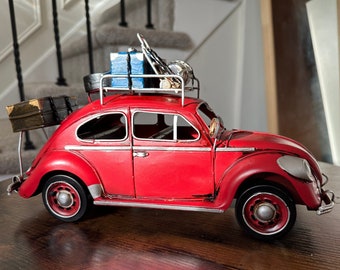 Handmade American Handmade Classic Cars Red Beetle Home Decorations model Indoor Gift Idea 12*7.5*5 inch