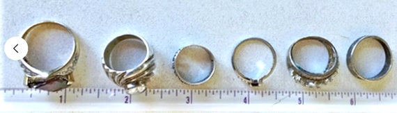 Vintage Sterling Silver Garnets & CZs Rings Lot C… - image 4