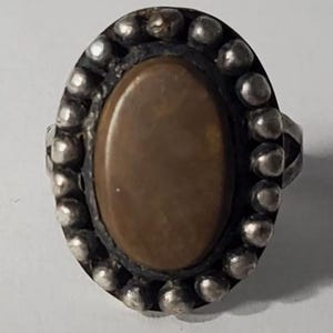Antique/Vintage Sterling Silver SOUTHWEST Navajo Brown Jasper Ring Lot Sz 7