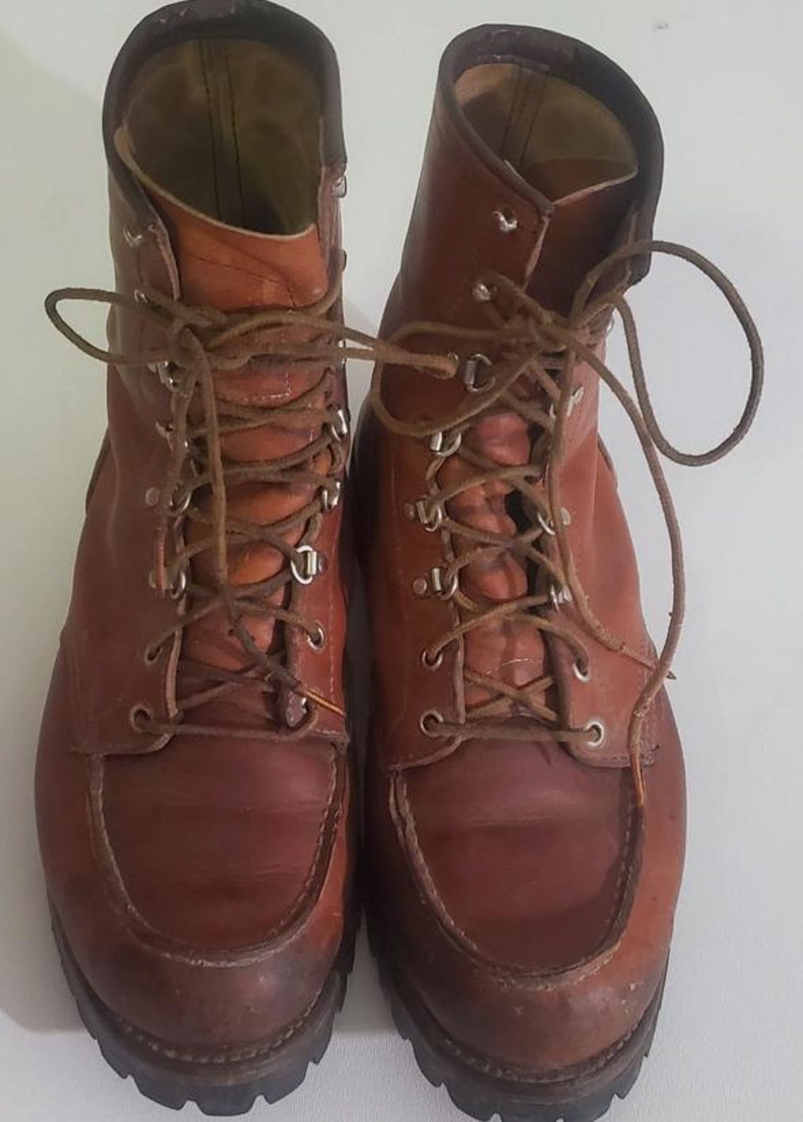 Vintage IRISH SETTER RedWing Moc Toe Mens Leather Work Boots 10.5 Made In USA, foto 1 di 5