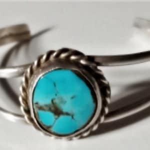 Vintage Sterling Silver Southwestern Navajo Turquoise Cuff Bracelet Lot