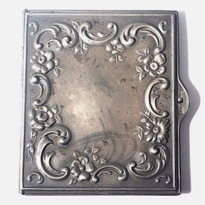 Antique Victorian Edwardian Sterling Silver Ornate Card Case or Notebook Lot
