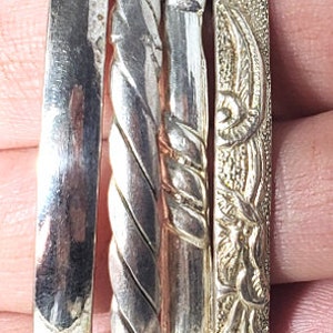 Vintage Sterling 925 Silver Bangles Stack Lot Collection TAXCO MEXICO