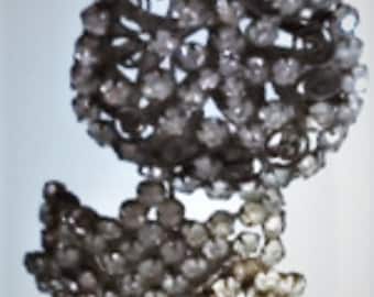 Antique Victorian Edwardian Art Nouveau Huge Paste Rhinestones Hat Pin Lot of 2