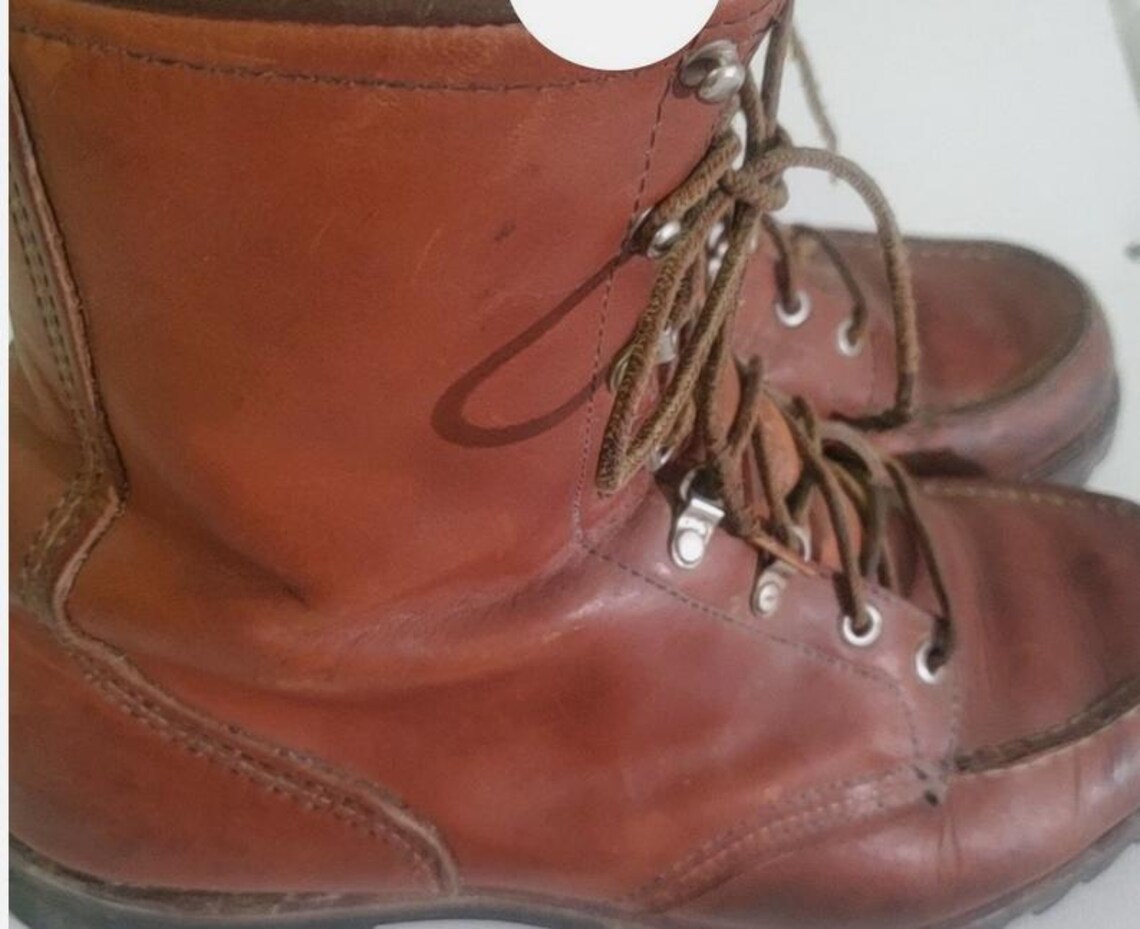 Vintage IRISH SETTER RedWing Moc Toe Mens Leather Work Boots 10.5 Made In USA, foto 3 di 5