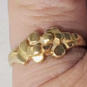 Vintage 14K Yellow Gold Nugget Style Ring Lot Sz ~7