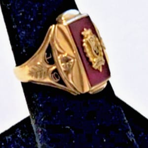 Vintage Art Deco Mid Century 10K PR High School Ring Size 7.5