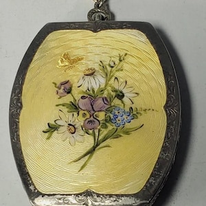 Antique Art Deco Flapper Era 1920s Sterling Silver Floral Guilloche Compact Lot