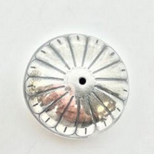 Vtg Sterling Silver Salvaged Stamped Design Navajo Bench Beads 28 mm Lot of 1