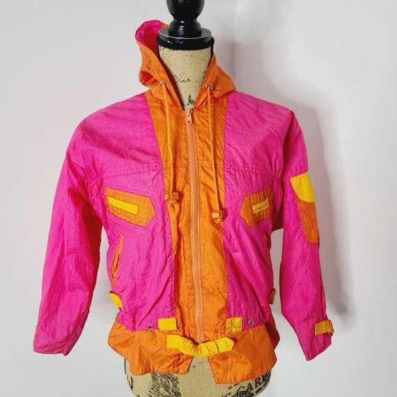 Pink and orange windbreaker hotsell