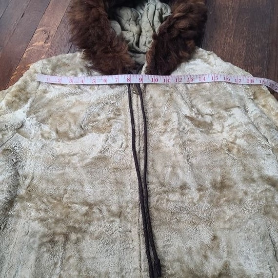 Vintage 70s Tan Fur Penny Lane Coat / Vintage hoo… - image 4