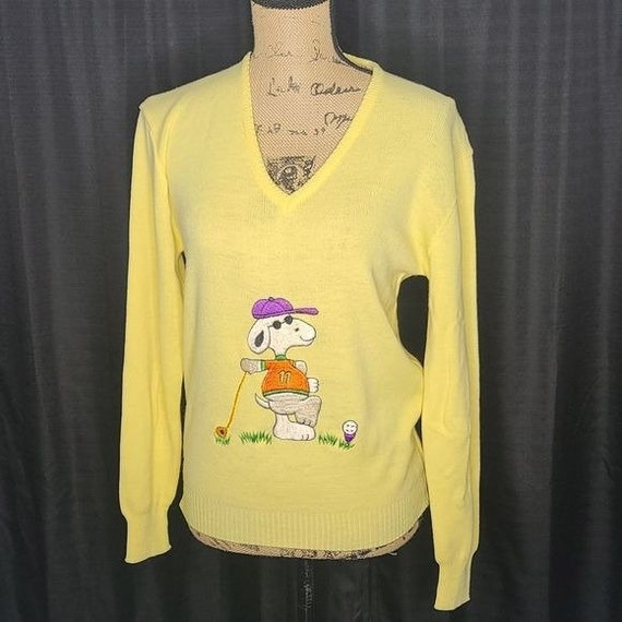 Deadstock Vintage 70s Snoopy Peanuts Golf Sweater… - image 2