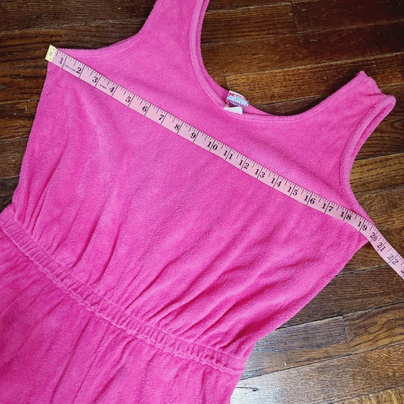 Vintage 70s Barbiecore Hot Pink Terry Cloth Romper - image 7