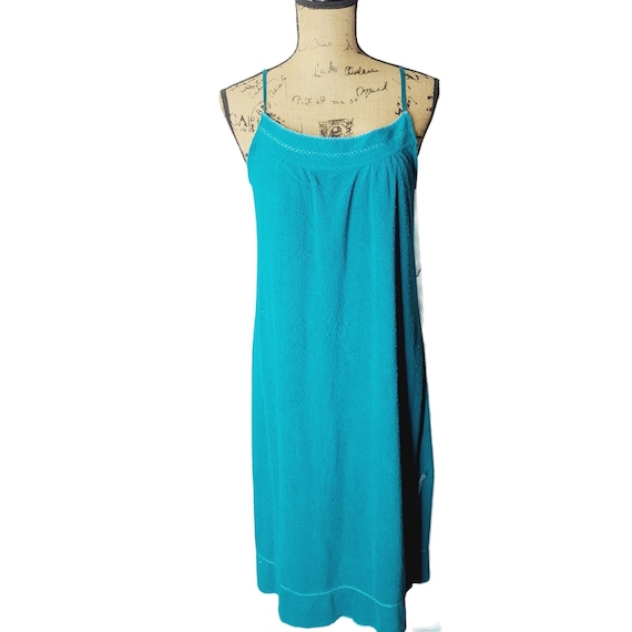 Vintage 70s Blue Terry Cloth Sun Dress Swimsuit Co