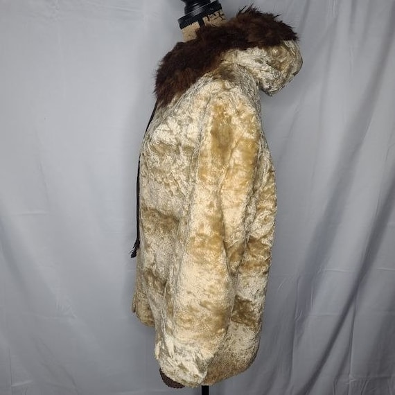 Vintage 70s Tan Fur Penny Lane Coat / Vintage hoo… - image 2