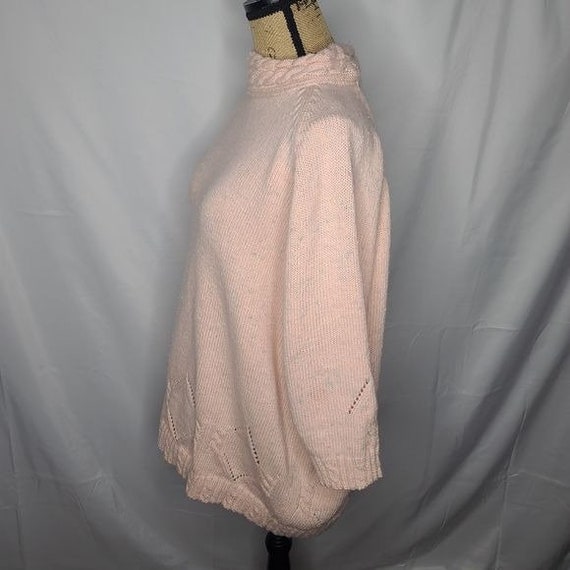 Vintage 80s Pastel Pink Knit Oversized Cozy Barbi… - image 3