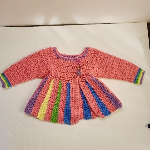 Vintage Handmade Crochet Sweater Pink Barbiecore … - image 1