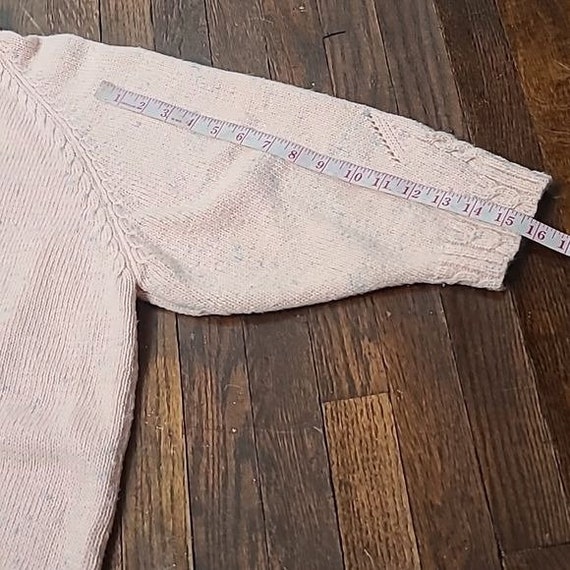 Vintage 80s Pastel Pink Knit Oversized Cozy Barbi… - image 10