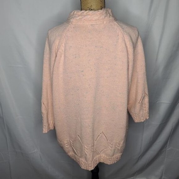 Vintage 80s Pastel Pink Knit Oversized Cozy Barbi… - image 4