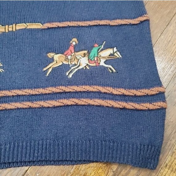 Vintage Navy Blue Equestrian Horse Old Money Aest… - image 8