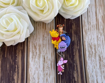 Winnie The Pooh inspired badge reel, Badge Reel, Retractable Badge Reel