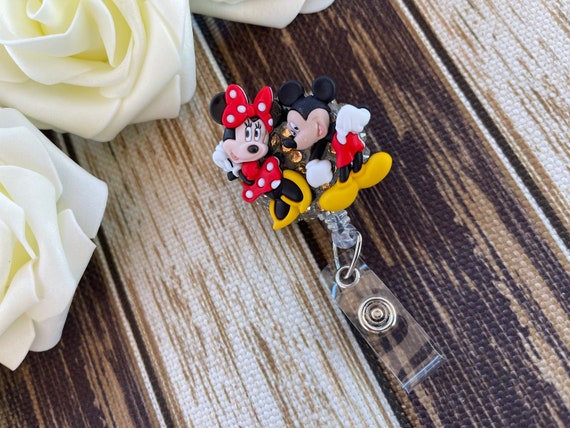Mickey and Minnie Inspired Badge Reel, Retractable Badge Reel