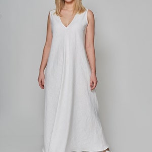 Summer linen dress, linen white maxi dress, beautiful light dress, loose leisure dress, linen sundress, loose summer linen outfit, romantic holiday dress, original design