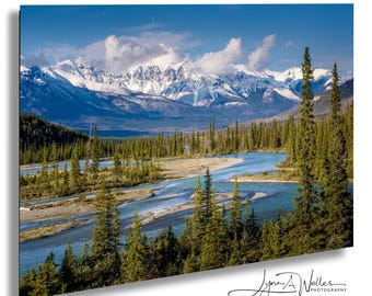 Canadian Rockies River Valley  |  Photography Print  |  Alberta Canada Landscape