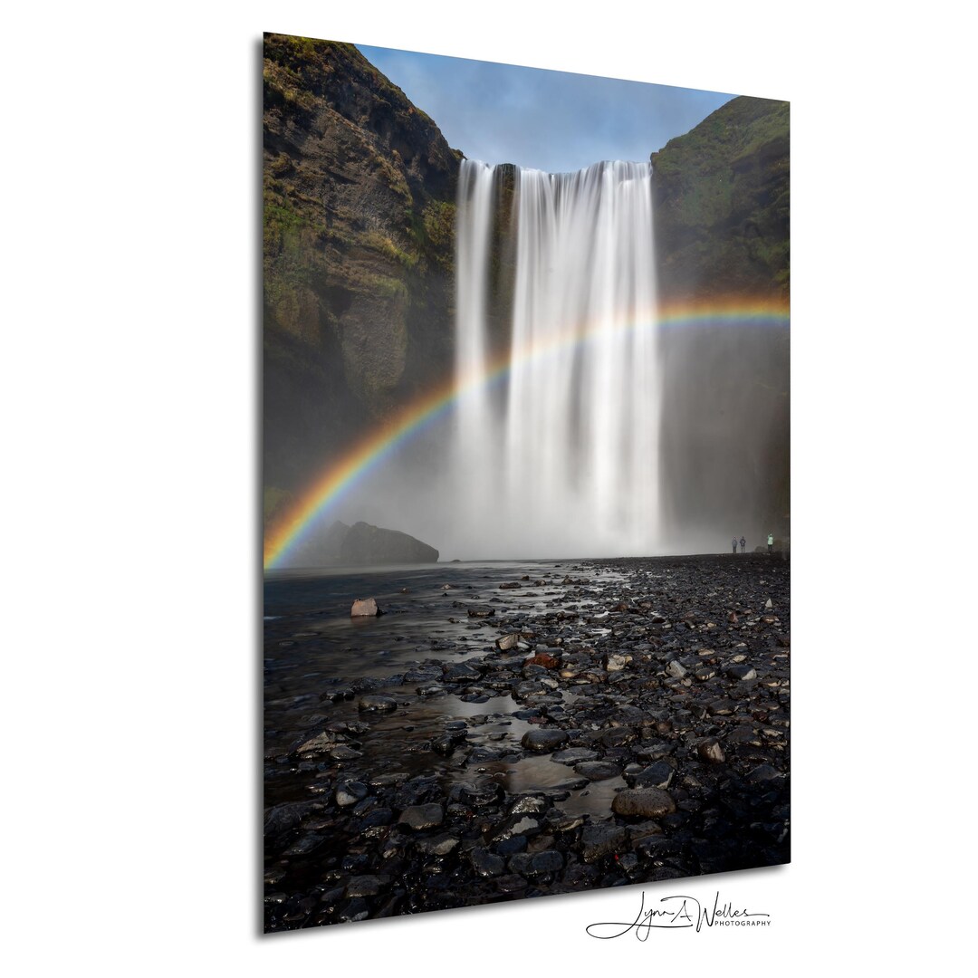 Skogafoss Waterfall With Rainbow in Iceland Vertical / Fine Art Print ...