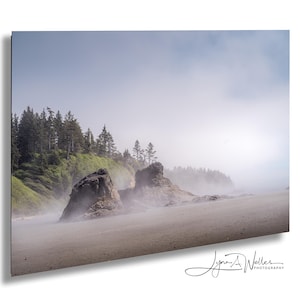 Mistige Ruby Beach-print - Olympisch Nationaal Park in de staat Washington. PNW-muurkunst