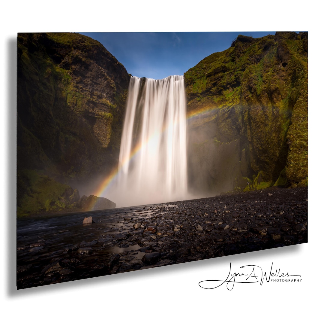 Skogafoss Waterfall With Rainbow in Iceland / Fine Art Print / Canvas ...