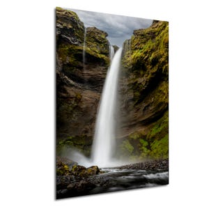 Cascata islandese Kvernufoss Stampa su tela, acrilico, metallo, carta / Stampa di viaggio islandese / Stampa artistica