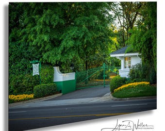 Impression d'entrée au parcours de golf d'Augusta National : art mural des maîtres