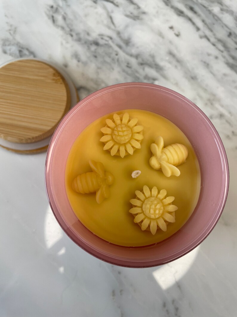 Pure Beeswax Candle in 10oz Glass Jar Air Purification Etsy