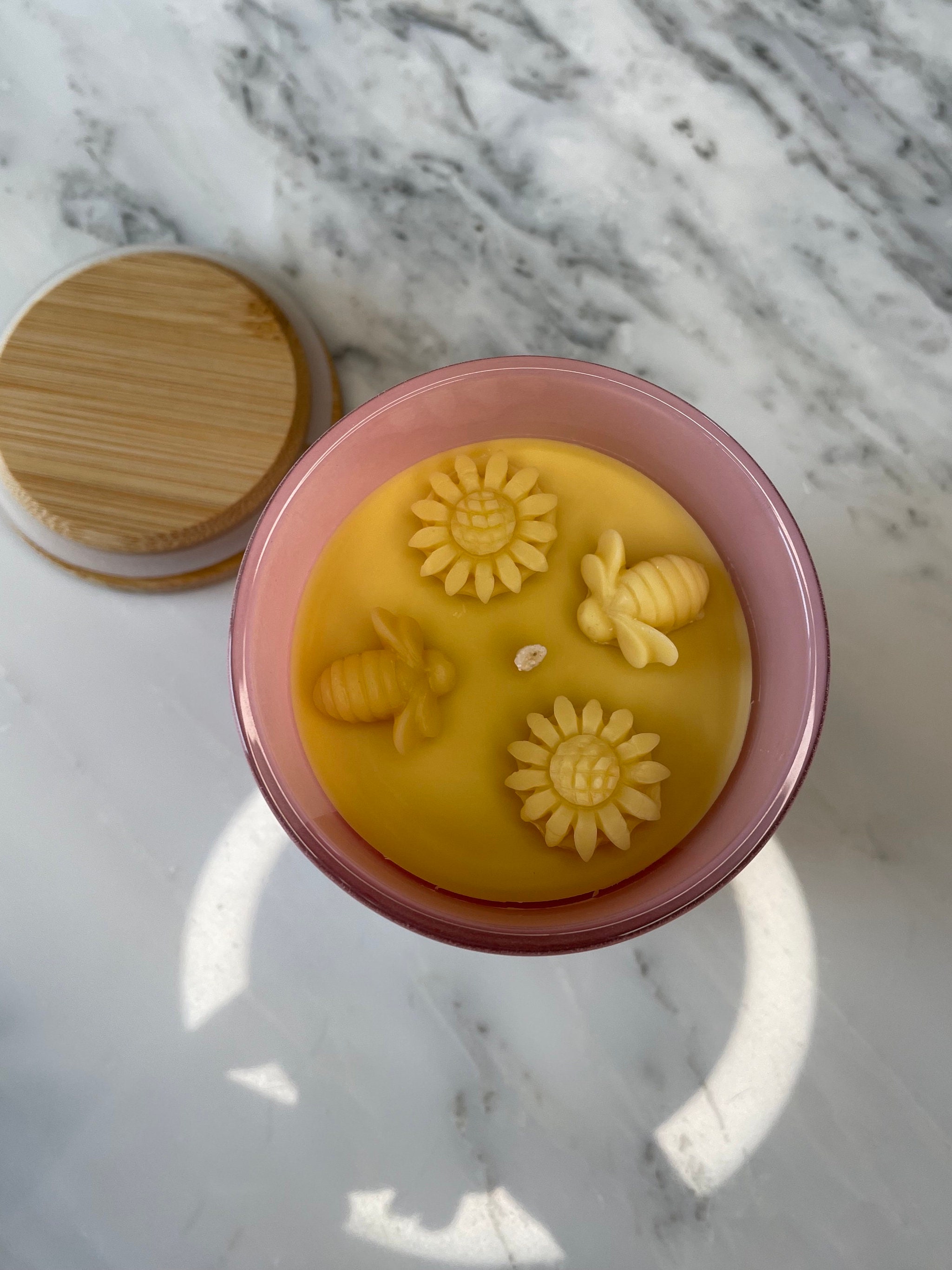 Pure Beeswax Candle in 10oz Glass Jar Air Purification Etsy