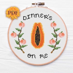 Dinner&#39;s On Me - Digital Cross Stitch Pattern