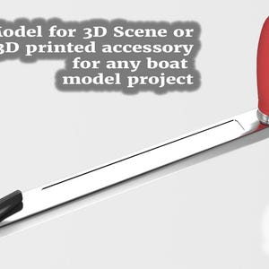 Marine Winch Handle - 3d Model - for 3d Scenes or 3d printed parts for boat models